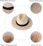 Taylormia Damen Panama Hut Strohhut faltbar Strand Sonnenhüt Sommer Fedora UPF 50 + – Bild 4