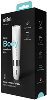 Braun Body Mini Trimmer, elektrischer Körperrasierer mit Trimmeraufsatz für Damen und Herren, präzise Haarentfernung für Bikinizone, Achseln, Brust, für unterwegs, Wet&Dry, BS1000, weiss – Bild 6