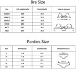 Ningsige Frauen Push-up-BHS Set Spitze BH und Unterhose und Strumpfband und Strumpf 4 Stücke – Bild 7