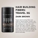 Toppik Haarfasern 3 g, Dunkelbraun, natürlich gewonnene Fasern aus Keratin für voller aussehendes Haar – Bild 4