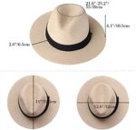 Taylormia Damen Panama Hut Strohhut faltbar Strand Sonnenhüt Sommer Fedora UPF 50 + – Bild 3