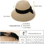 SIGGI Stroh Sommerhut mit Sonnen Shade für Damen schlaffer Strand Sonnenhut Breite Krempe – Bild 7