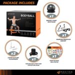 Gymnastikball, Pilates Ball, Sitzball Büro - 55cm / 65cm / 75cm Geburtsball für Schwangerschaft, Balance, Yoga & Fitness. Berstsicher Pezziball Mit Widerstandsbänder, Stabilitätsbasis, Poster & Pumpe – Bild 4