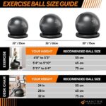 Gymnastikball, Pilates Ball, Sitzball Büro - 55cm / 65cm / 75cm Geburtsball für Schwangerschaft, Balance, Yoga & Fitness. Berstsicher Pezziball Mit Widerstandsbänder, Stabilitätsbasis, Poster & Pumpe – Bild 6