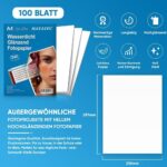 100 Blatt Fotopapier A4 hoch glänzend tintenstrahldrucker fotopapier Fotokarten Photokarten Sofort Trocken Wasserfest Hochweiss fotoblätter – Bild 3