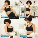 Vertvie Womens Strech Ohne Buegel Push up Yoga Sports BH Bra Top Set Fuer Fitnesstraining Polsterung 3er Pack – Bild 5