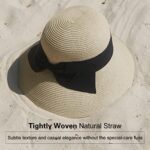 SIGGI Stroh Sommerhut mit Sonnen Shade für Damen schlaffer Strand Sonnenhut Breite Krempe – Bild 2