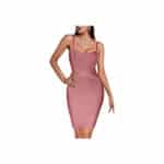 Madam Uniq Damen Rayon Bandage Kleider Bodycon Strap Mini Club Kleid – Bild 2