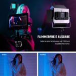 NEEWER 2x RGB Videolicht Set 660 PRO II – 50W LED Panels mit App, 360° Farbe, CRI 97+, 3200–5600K, inkl. Stative – Bild 8