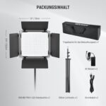NEEWER 2x RGB Videolicht Set 660 PRO II – 50W LED Panels mit App, 360° Farbe, CRI 97+, 3200–5600K, inkl. Stative – Bild 6