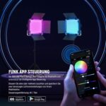 NEEWER 2x RGB Videolicht Set 660 PRO II – 50W LED Panels mit App, 360° Farbe, CRI 97+, 3200–5600K, inkl. Stative – Bild 4
