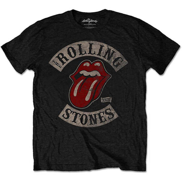 Rolling Stones Herren Tour 78 Mens Blk TS T-Shirt, Schwarz