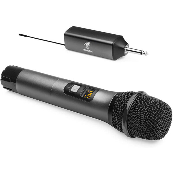 Drahtloses Mikrofon, TONOR UHF Metall Kabelloses Handmikrofon System mit wiederaufladbarem Receiver, 1/4 “ Ausgang für Verstärker, PA-System, singende Karaoke Maschine, 60m (TW-620)