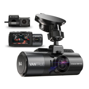 VANTRUE N4 3 Lens Dashcam 1440P + Dual 1080P Kamera Auto, 4K 3840x 2160P vorne, Infrarot-Cut Nachtsicht, 24/7 Parkmodus, WDR 2.45 Zoll IPS, Hitzebeständig Superkondensator Dash Cam G Sensor Max 512GB