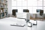 HAN Schubladenbox i-BOX, Schreibtischbox mit 5 Schubladen bis A4/C4, Auszugsperre, diskretes Beschriftungskonzept, reddot design award, für Ordnung am Schreibtisch – Bild 4