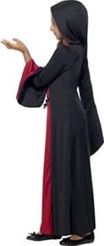 Halloween! Smiffys Kostüm Vamp, Rot und Schwarz, mit Kleid und Kapuze, Schnürdetail – Bild 4
