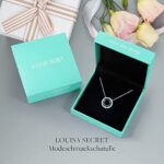 LOUISA SECRET Kette Damen 925 Sterling Silber Kreis Halskette Kristall Anhänger 45cm Verstellbar Frauen Schmuck für Sie Freundin Muttertags Jubiläum Weihnachten Valentinstag Geburtstagsgeschenke – Bild 5