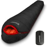 Bessport Schlafsack 3-4 Jahreszeiten Wasserabweisend Winter Mumienschlafsack Temperatur 0°C Warm für Outdoor Camping Festival Trekking