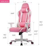 GTPLAYER Gaming Stuhl Bürostuhl Zocker Gamer Ergonomischer Stuhl Einstellbare Armlehne Einteiliger Stahlrahmen Einstellbarer Neigungswinkel – Bild 7