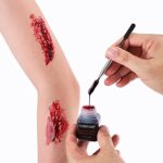 CHASPA Halloween Flüssigkeit Latex SFX Bilden Kit für Gefälscht Narben Wound Bilden - Scar Narben Wachs, Flüssigkeit Latex, Fake Gefälscht Blut, Spatel Werkzeug, Tupferschwämme für Halloween – Bild 4
