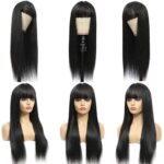 Echthaar Perücke gerade 2X4 Lace Front Perücke Echthaar mit Pony Perücke Damen Echthaar für Frauen – Bild 4