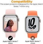 LK 6 Stück Schutzfolie kompatibel mit Apple Watch Series 7  und Apple Wtach Series 6/SE/5/4 44mm Folie, HD Klar Weich TPU Blasenfreie Displayschutz, Nicht Glas Maximale Abdeckung Selbstheilung – Bild 2