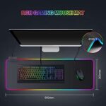 Gaming Mousepad RGB Mauspad Gaming Mauspad mit 14 Beleuchtungs Modi Wasserdicht Anti Rutsch für Computer PC Professionelle Gamer … – Bild 8