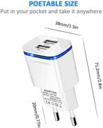 LUOATIP USB Ladegerät 2.1A/5V 2-Pack Ladeadapter 2-Port Netzteil Stecker Adapter Steckdose Stromadapter Netzstecker Ladestecker kompatibel für iPhone 11 Pro max/X 8/7/6, Samsung Galaxy, Huawei, Handy – Bild 4