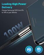 Baseus USB C Kabel, 100W PD 5A QC 4.0 Schnellladung USB C auf USB C Kabel, Zinklegierung Nylon geflochten Typ C kabel für Samsung S21 S20+ S10 Note 10 iPad Pro MacBook Pro – Bild 2