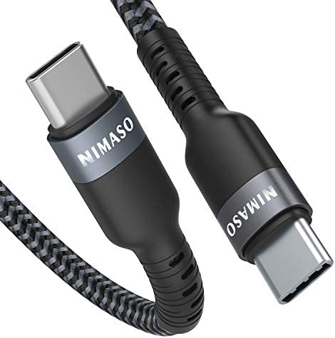 Nimaso USB C auf USB C 3.0 Kabel 2M,USB Typ C 60W 20V/3A Power Delivery Ladekabel USB C Schnellladekabel für iPad Pro 2021,MacBook Pro,Galaxy S20/S10/S21,Huawei P30,Google Pixel 3a/3,Xiaomi 9