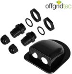 Offgridtec© Dachdurchführung 1/2-Fach Schwarz für Kabelaussendurchmesser 3-12mm für Wohnmobil Caravan Boot Solar Kabeldurchführung ABS – Bild 4