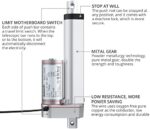 Justech Linearmotor Verstellantrieb Toröffner Linear Actuator Motor 12v DC 750N 100mm Lineartechnik Electric Motor Putter Gleichstrommotor Elektro Zylinder Schubstangenmotor für Auto Möbel usw. – Bild 3