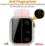 LK 6 Stück Schutzfolie kompatibel mit Apple Watch Series 7  und Apple Wtach Series 6/SE/5/4 44mm Folie, HD Klar Weich TPU Blasenfreie Displayschutz, Nicht Glas Maximale Abdeckung Selbstheilung – Bild 7