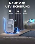 BLUETTI Powerstation EP500, 5100Wh LiFePO4 Stromspeicher, 2000W Nennleistung mit 3 AC-Ausgängen (4800W Peak) und 1200W Max Solar-Eingang, nahtlose USV für den Heimgebrauch, Stromausfall – Bild 5