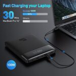 Powerbank Laptop Baseus PD 100 W 20000 mAh USB C Power Bank Slim Externe Batterien QC 4.0 Schnellladegerät für Laptops MacBook Dell XPS iPad iPhone 13/12 Samsung Galaxy Switch Airpods – Bild 2