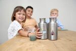 LÄSSIG Kinder Edelstahlflasche Trinkflasche mit zusätzlichem Sport Cup Auslaufsicher/Bottle Stainless Steel – Bild 5