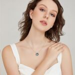LOUISA SECRET Kette Damen 925 Sterling Silber Kreis Halskette Kristall Anhänger 45cm Verstellbar Frauen Schmuck für Sie Freundin Muttertags Jubiläum Weihnachten Valentinstag Geburtstagsgeschenke – Bild 3