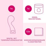 Veet Zuckerpaste mit Arganöl, geeignet zur Haarentfernung am Körper & den Beinen, Holzspatel & Stoffstreifen, Veet Sugaring – Bild 2