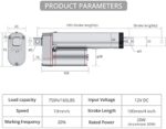 Justech Linearmotor Verstellantrieb Toröffner Linear Actuator Motor 12v DC 750N 100mm Lineartechnik Electric Motor Putter Gleichstrommotor Elektro Zylinder Schubstangenmotor für Auto Möbel usw. – Bild 4
