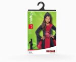 Halloween! Smiffys Kostüm Vamp, Rot und Schwarz, mit Kleid und Kapuze, Schnürdetail – Bild 6