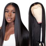 Echthaar perücke frauen T part lace front wig schwarze