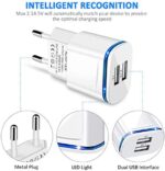 LUOATIP USB Ladegerät 2.1A/5V 2-Pack Ladeadapter 2-Port Netzteil Stecker Adapter Steckdose Stromadapter Netzstecker Ladestecker kompatibel für iPhone 11 Pro max/X 8/7/6, Samsung Galaxy, Huawei, Handy – Bild 2