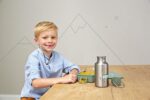 LÄSSIG Kinder Edelstahlflasche Trinkflasche mit zusätzlichem Sport Cup Auslaufsicher/Bottle Stainless Steel – Bild 3