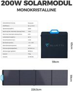 BLUETTI Solargenerator AC200MAX mit 3 x PV200 Solarpanel, 2048Wh/2200W LiFePO4 Tragbare Powerstation Stromaggregat, 200W Solarmodule für Notstromversorgung Camping, Stromausfall – Bild 6
