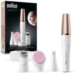 Braun FaceSpa Pro Beauty Set mit Gesichtsepilierer, Gesichtsreinigungsbürste, Aufsatz, Halter und Tasche, SE912, weiss/bronze & Face Mini-Haarentferner, für Damen, FS1000 – Bild 2