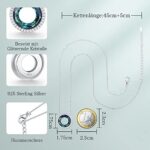LOUISA SECRET Kette Damen 925 Sterling Silber Kreis Halskette Kristall Anhänger 45cm Verstellbar Frauen Schmuck für Sie Freundin Muttertags Jubiläum Weihnachten Valentinstag Geburtstagsgeschenke – Bild 4