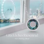 LOUISA SECRET Kette Damen 925 Sterling Silber Kreis Halskette Kristall Anhänger 45cm Verstellbar Frauen Schmuck für Sie Freundin Muttertags Jubiläum Weihnachten Valentinstag Geburtstagsgeschenke – Bild 2