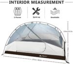 Forceatt Zelt 2 Personen Camping Zelt, 2 Doors Wasserdicht &Winddicht 3-4 Saison Ultraleichte Rucksack Zelt für Trekking, Camping, Outdoor – Bild 3