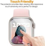 LK 6 Stück Schutzfolie kompatibel mit Apple Watch Series 7  und Apple Wtach Series 6/SE/5/4 44mm Folie, HD Klar Weich TPU Blasenfreie Displayschutz, Nicht Glas Maximale Abdeckung Selbstheilung – Bild 5