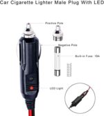 GTIWUNG, Zigarettenanzünder Stecker, 12V Autostecker mit 4 Stück 10A/15A Sicherung, KFZ-Zigarettenanzünder Stromversorgung Kordel für tragbare DVD-Player, Auto, LKW, Bus-Kamera, Auto DVR – Bild 4